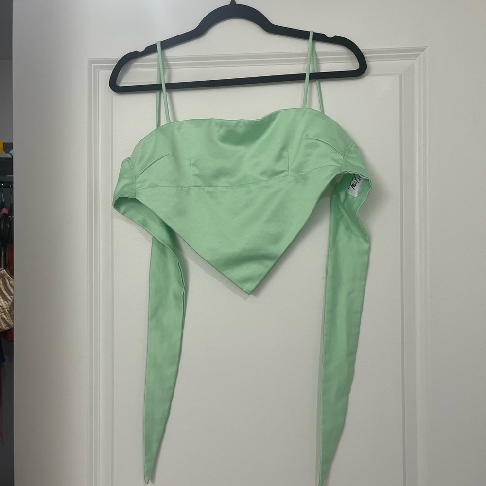 Princess Polly tie back lime green top